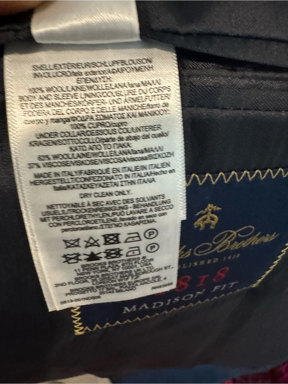 Brooks Brothers Classic Men's Navy Blazer - Two-Button Formal Sport Coat 50 R